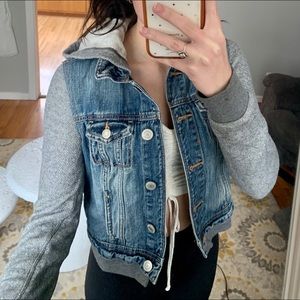 American Eagle Hoodie Jean Jacket